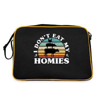 Vegan Diet I Don't Eat Meat Free Vegan Diet Lover - Retro Bag - black/gold - Back