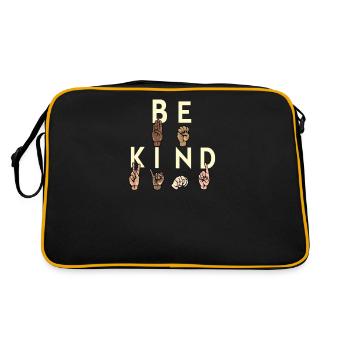Gehörlos Schwerhörig Hörgerät Gebärdensprache - Retro Tasche - Schwarz/Gold - Hinten