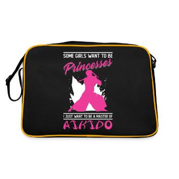Aikido Filles Japon Taekwondo Karaté Arts Martiaux - Sac Retro - noir/or - Dos