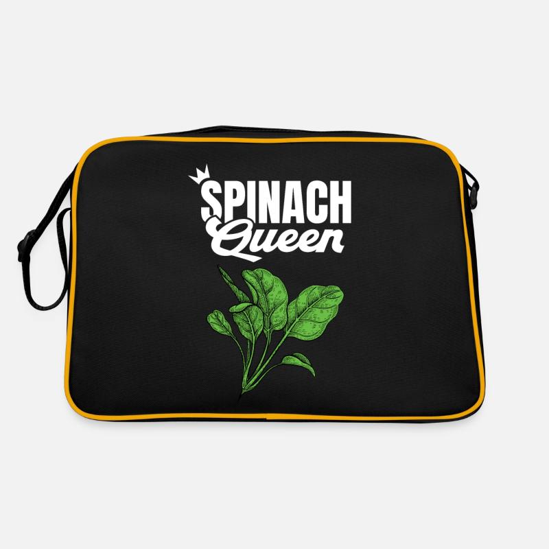 Spinat - Retro Tasche - Schwarz/Gold