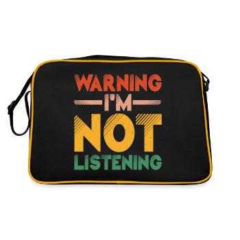 Warning I'm Not Listening 35 - Retro Tasche - Schwarz/Gold - Hinten