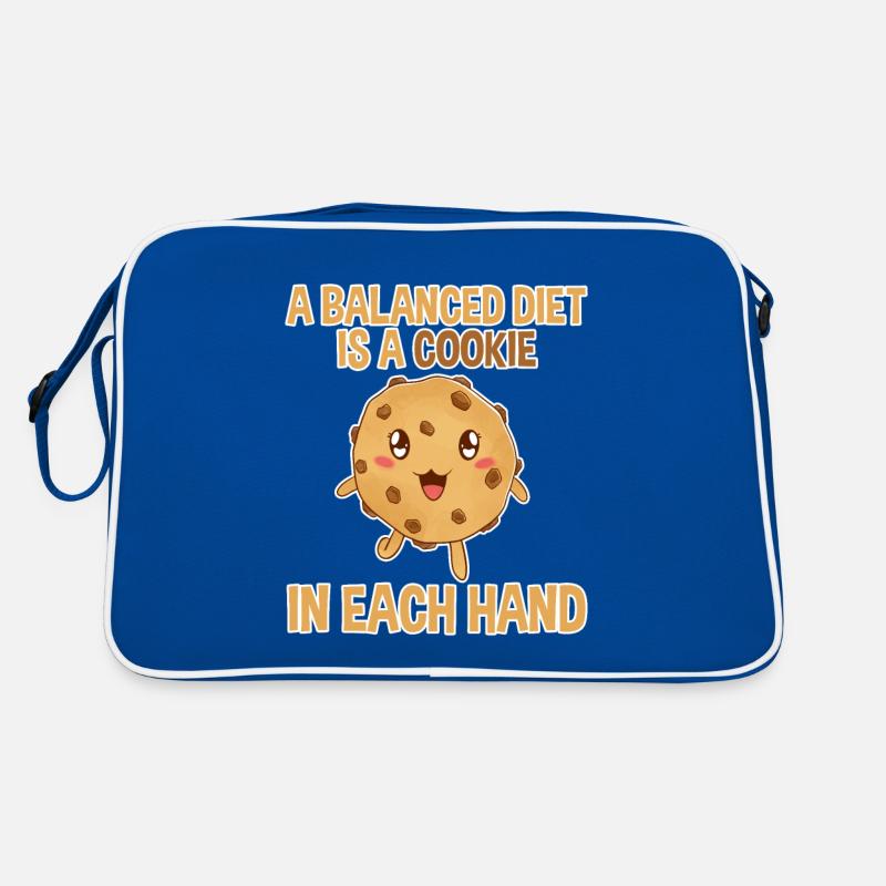 Une alimentation équilibrée est un biscuit dans chaque main 2 Sac Retro