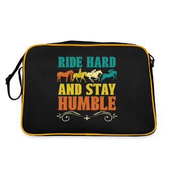 Dressage Ride Hard And Stay Horses Dressage Rider - Retro Bag - black/gold - Back