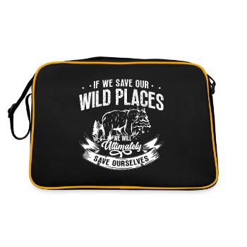 Écologiste si nous sauvons notre environnement sauvage - Sac Retro - noir/or - Dos