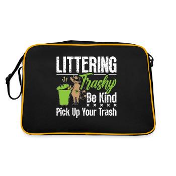 Écologiste Littering Trash Be Environmental - Sac Retro - noir/or - Dos