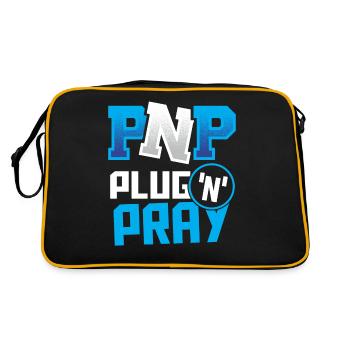 PnP = Plug'n'Pray Programming Programmer Coding - Retro Tasche - Schwarz/Gold - Hinten