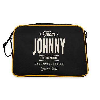 Team Johnny Lifetime Member Personalized Name - Retro Bag - black/gold - Back
