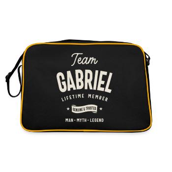 Team Gabriel Lifetime Member Personalized Name - Retro Bag - black/gold - Back