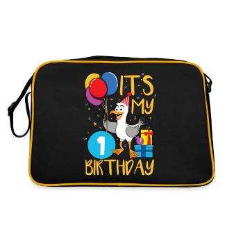 1st birthday - Retro Bag - black/gold - Back
