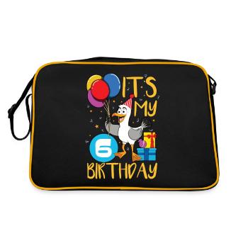 6th birthday - Retro Bag - black/gold - Back