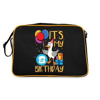 8th birthday - Retro Bag - black/gold - Back