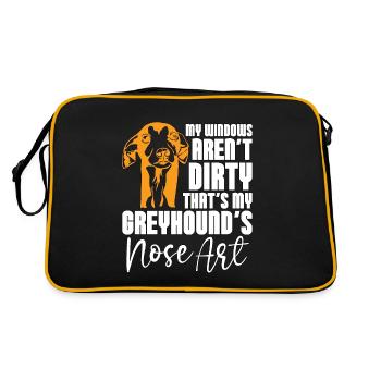Greyhound Racing My Windows Rescue Greyhound Racer - Retro Tasche - Schwarz/Gold - Hinten