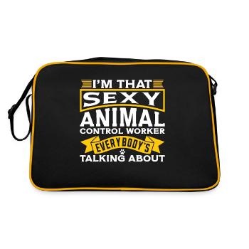 Animal Officer I'm That Sexy Police Animal Officer - Retro Tasche - Schwarz/Gold - Hinten