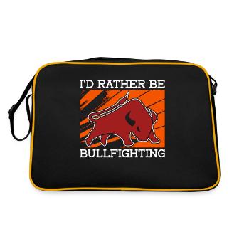 Bullfighting I'd Rather Be Rodeo Clown Bullfighter - Retro Tasche - Schwarz/Gold - Hinten