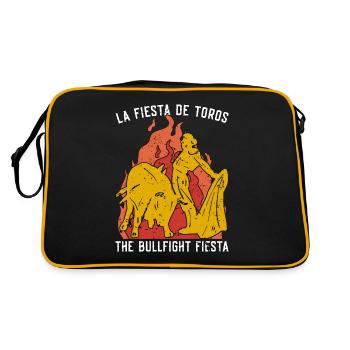 Bullfighting La Fiesta De Toros Loves Rodeo Clown - Retro Tasche - Schwarz/Gold - Hinten