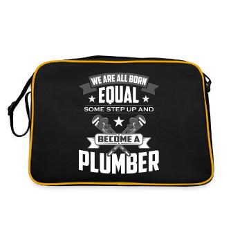 Pipefitter We Are All Born Equal Some Pipefitting - Retro Bag - black/gold - Back