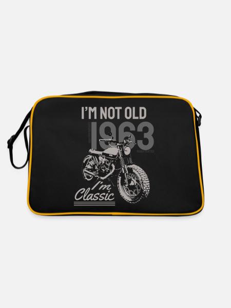 Je ne suis pas vieux, je suis classique. Anniversaire motard 1963 - Sac Retro - noir/or - Dos