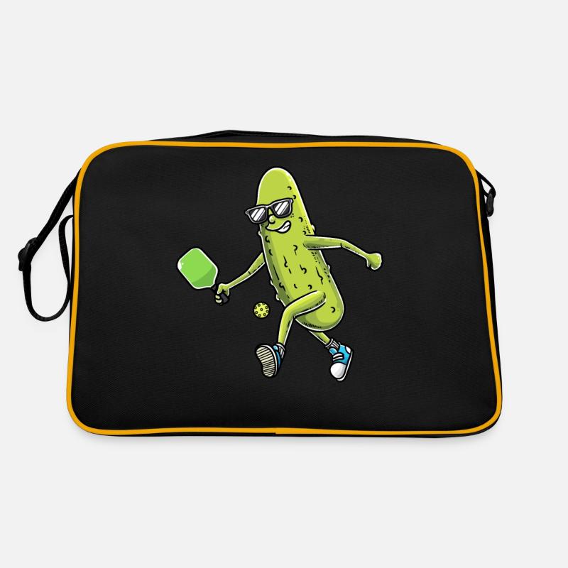 Drôles d’amoureux du concombre Joueurs de pickleball Sac Retro