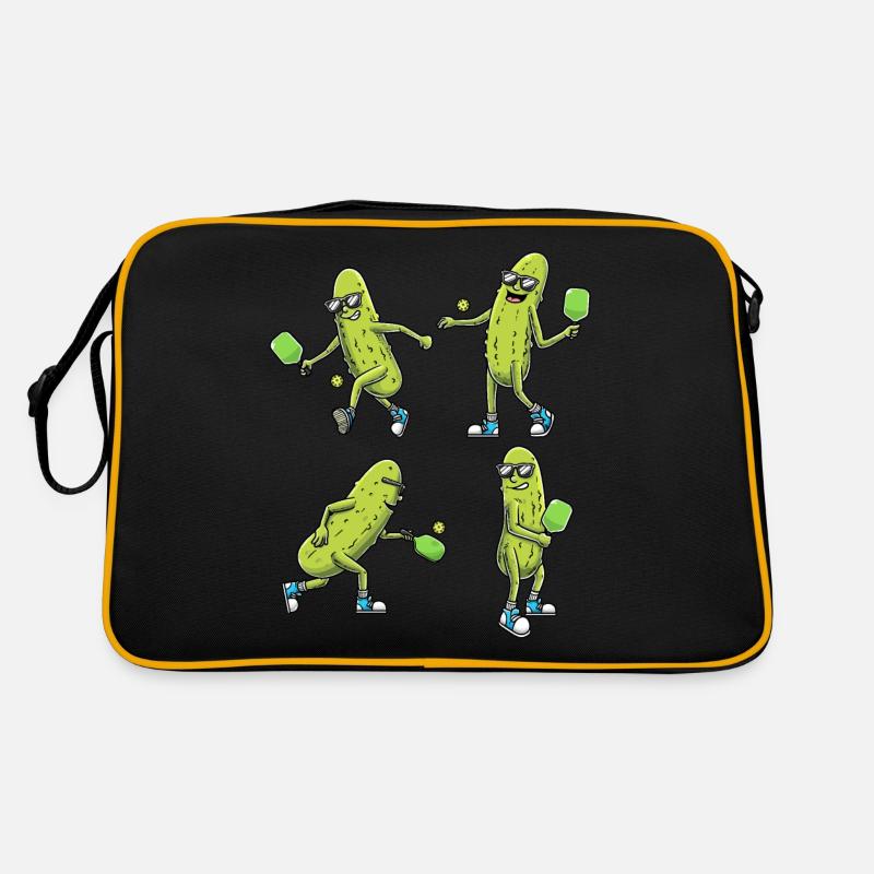 Drôles d’amoureux du concombre Joueurs de pickleball Sac Retro