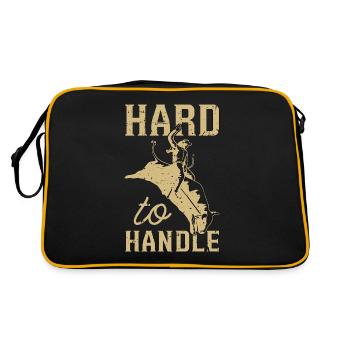 Bull Riding Hard To Handle Rodeo Clown Bull Rider - Retro Bag - black/gold - Back