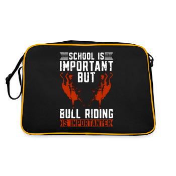 Bull Riding School Is Important Loves Bucking Bull - Retro Bag - black/gold - Back