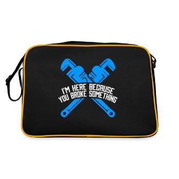Funny pipe installation Pipefitter Pipes - Retro Bag - black/gold - Back
