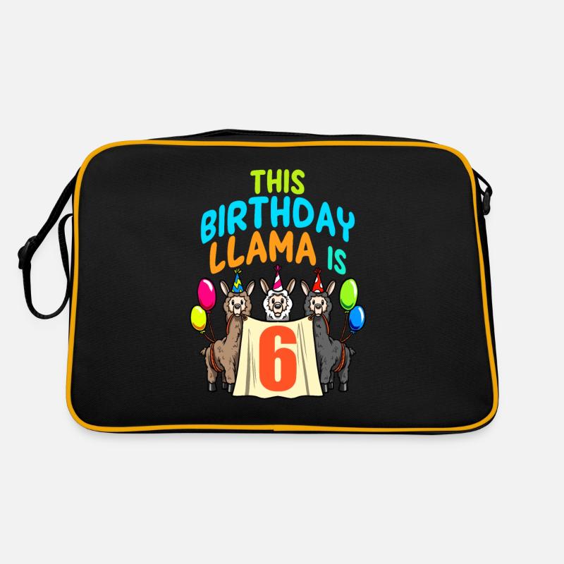 Lama Mädchen 6. Geburtstag Party Alpaka Retro Tasche