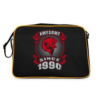 Génial depuis 1990. Angel, l’anniversaire du pêcheur - Sac Retro - noir/or - Dos