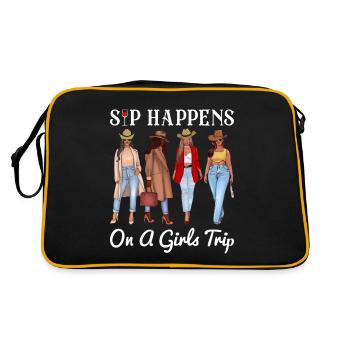 Designated Drinkers Red Wine Liquor Drinkers Lifes - Retro Bag - black/gold - Back
