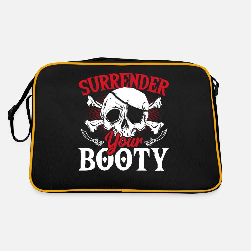 Surrender Your Booty Pirates Skull Pirate Retro Tasche