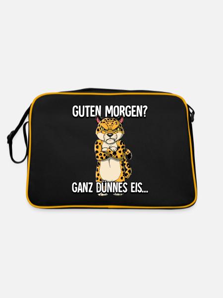 Guten Morgen Ganz Dünnes Eis Leopard - Retro Tasche - Schwarz/Gold