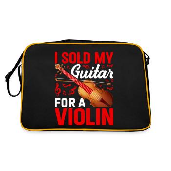 Ich habe meine Gitarre für eine Violine verkauft - Retro Tasche - Schwarz/Gold - Hinten