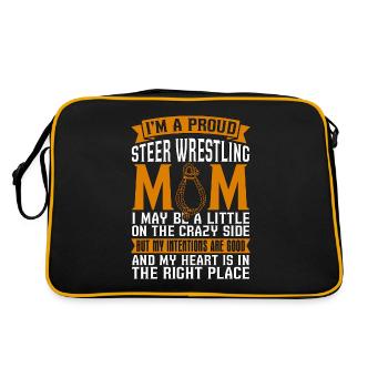 Steer Wrestling I'm A Proud Steer Rodeo Wrestling - Retro Bag - black/gold - Back