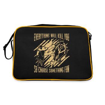 Steer Wrestling Everything Will Kill Calf Roping - Retro Tasche - Schwarz/Gold - Hinten