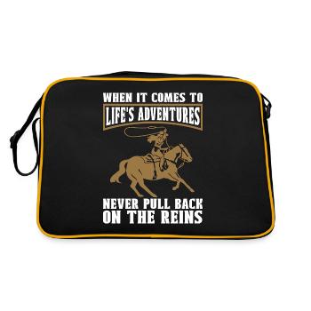 Steer Wrestling When It Comes To Rodeo Team Roping - Retro Tasche - Schwarz/Gold - Hinten