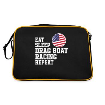 Eat Sleep Patriotic Drag Boat Racing A Speed Boat - Sac Retro - noir/or - Dos