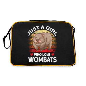 Wombats Wombat Australisches Tier Geschenk - Retro Tasche - Schwarz/Gold - Hinten