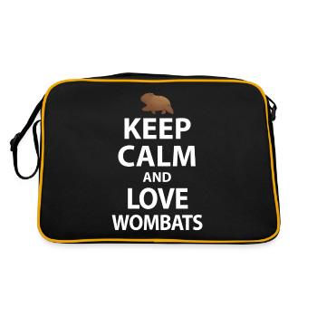 Wombats Wombat Australisches Tier Geschenk - Retro Tasche - Schwarz/Gold - Hinten