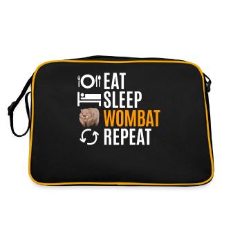 Wombats Wombat Australisches Tier Geschenk - Retro Tasche - Schwarz/Gold - Hinten