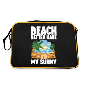 Beach Better Have My Sunny - Retro Tasche - Schwarz/Gold - Hinten