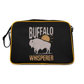 Buffalo Whisperer for bison animal fans - Retro Bag - black/gold - Back