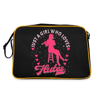 Flûtiste Joueur de flûte - Sac Retro - noir/or - Dos