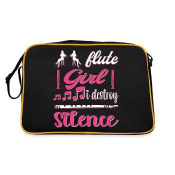 Flûtiste Joueur de flûte - Sac Retro - noir/or - Dos