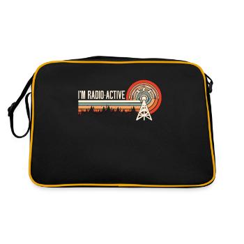 Ham Radio I'm Radio-Active Retro Radio Operator - Retro Tasche - Schwarz/Gold - Hinten