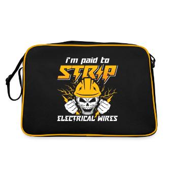 Electronics Repair I'm Paid To Strip Repair Worker - Retro Tasche - Schwarz/Gold - Hinten