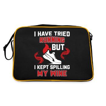 Jogging Spruch zum Laufen - Läufer - Retro Tasche - Schwarz/Gold - Hinten