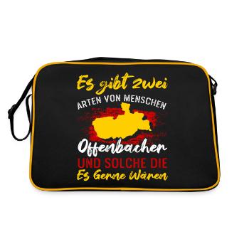 Es Gibt Zwei Arten Von Menschen Offenbach Und Welc - Retro Tasche - Schwarz/Gold - Hinten