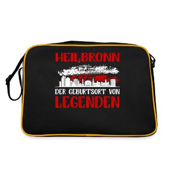 Heilbronn Der Geburtsort Von Legenden - Retro Tasche - Schwarz/Gold - Hinten