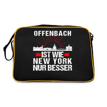 Offenbach Ist Wie New York Nur Besser - Retro Tasche - Schwarz/Gold - Hinten