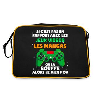 Si C'est Pas Du Manga Jeux Video Cadeau Ado Gamer - Sac Retro - noir/or - Dos